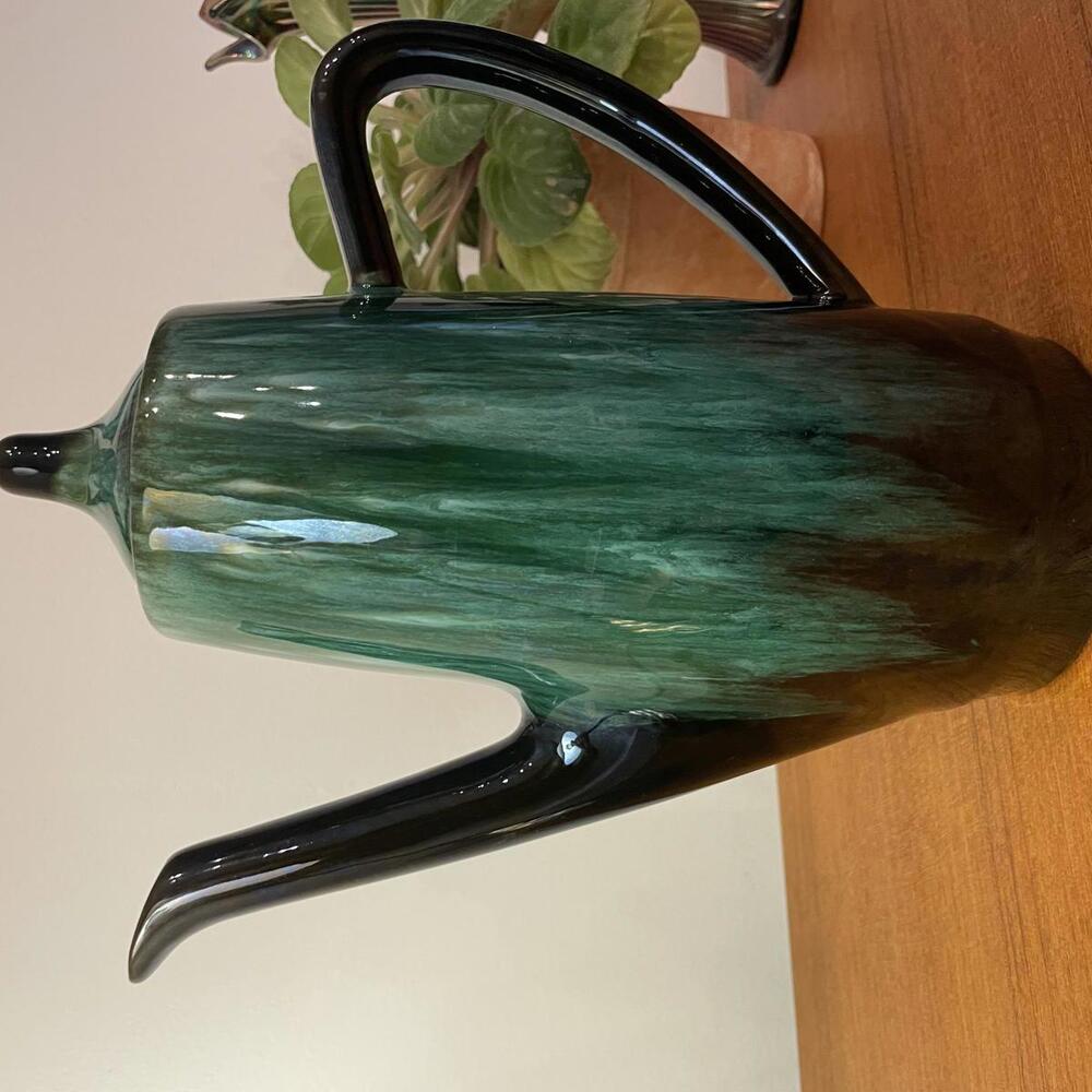 Blue Mountain Pottery Green Drip Coffee Pot – 10.25” Tall – Made in Canada